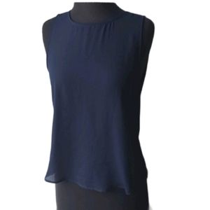 Navy Blue Open Back Blouse - Medium